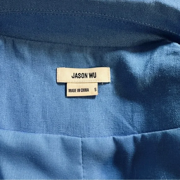 Jason Wu Notch Lapel Crop Blue Blazer NWT Size Small - Picture 10 of 13